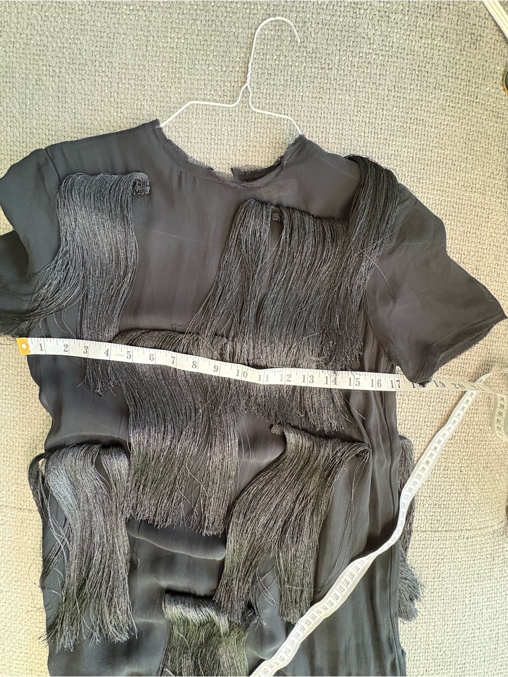 Zara ZW Collection Fringed Midi Dress Size S - Picture 13 of 14
